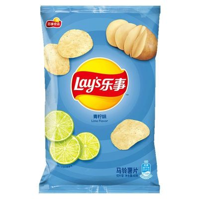 乐事薯片多口味休闲零食小吃办公室休闲零食 青柠味40g*10袋
