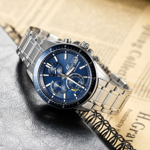 卡西欧旗舰店手表男正品Edifice限量商务休闲黑暗之心蓝宝石镜面皮/钢带日韩石英表 男 男士表EFS-S510