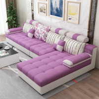 北欧布艺沙发组合客厅现代简约小户型三人转角可拆洗布沙发整装L