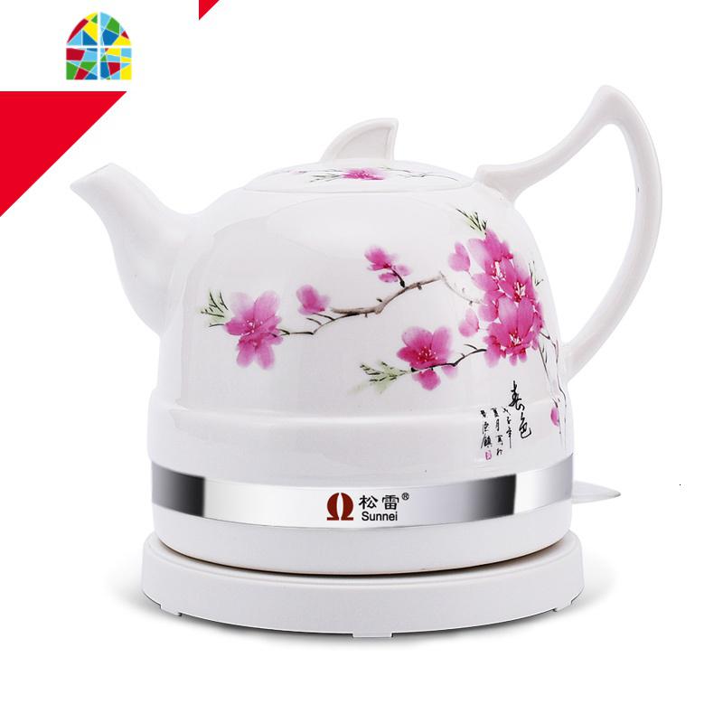 松雷SL-510B手动版陶瓷电水壶景德镇家用烧水自动断电开水电茶壶 FENGHOU SL-510B变色牡丹1.0L烧水壶