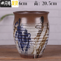 三维工匠宜兴紫砂花盆老桩多肉盆景法师盆栽透气粗陶陶瓷大号盆 菠萝捏口铁甩釉 大花盆容器