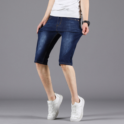 富贵鸟牛仔短裤男夏季薄款宽松直筒弹力中裤青年时尚休闲五分裤ND009