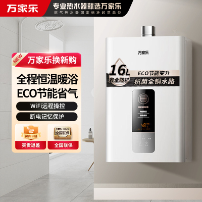 万家乐DP1燃气热水器16L家用 智能恒温强排 ECO节能变升