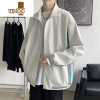 YANXU立领夹克男士薄款透气拼接撞色外套痞帅潮牌港风男生上衣服