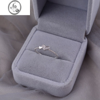 JiMi925银银戒指双爱心女时尚个性简约指环开口戒高级轻奢小众ins刻字