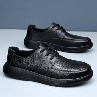 男鞋子2026春季新款真皮潮流百搭软面透气商务休闲皮鞋男士爸爸鞋