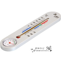 得力9013室内壁式温湿度计精准水银大棚温度计温湿度表