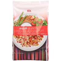 ICA 草莓酸奶脆麦片 500g 袋装 营养早餐 瑞典进口即食麦片