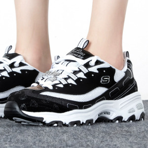 Skechers斯凯奇女鞋新款钻石纪念款熊猫鞋休闲鞋运动老爹鞋12241-WSL ZP