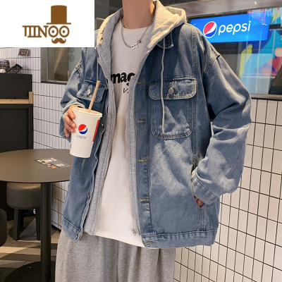 YANXU青少年假夹克15岁男孩14初中学生13男大童潮牌牛仔外套