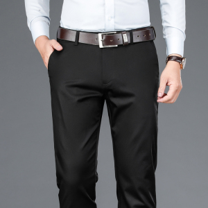 老爺車(LAOYECHE)冬季厚款休闲裤男大码长裤宽松直筒男裤天丝免烫冬天西裤男士裤子