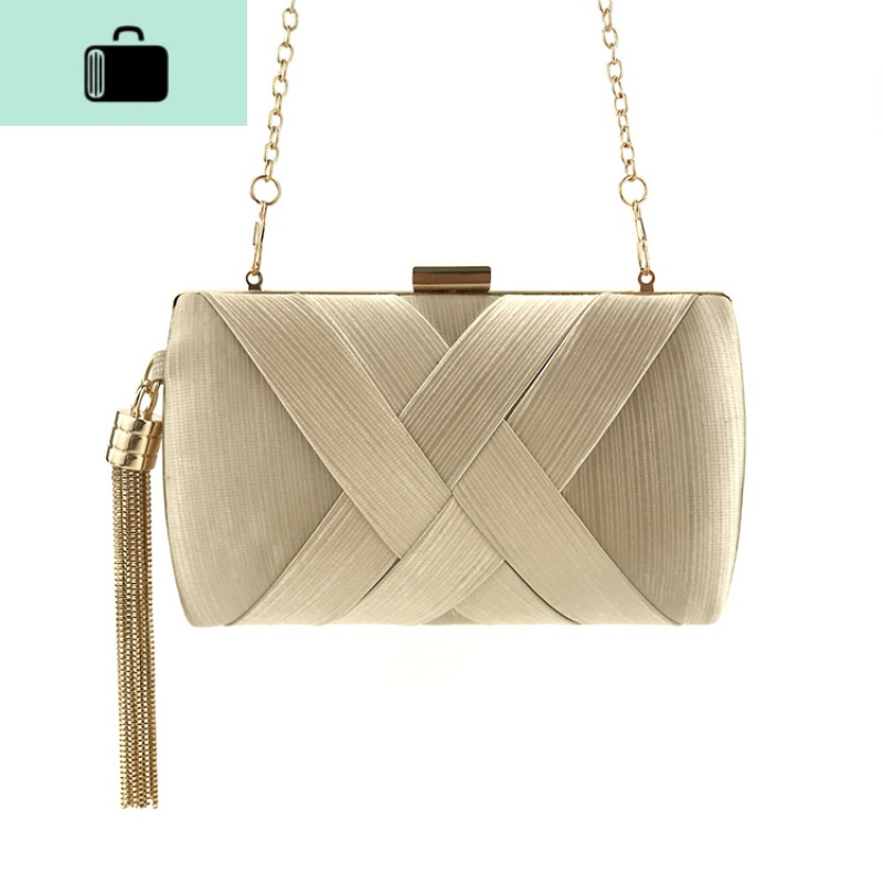 晚宴包时尚流苏包包手拿包宴会手包名媛女包单肩斜挎小方包旗袍包new