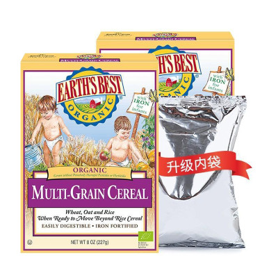 2盒装-原装进口美国（Earth'sBest）地球米粉爱思贝婴儿混合谷物高铁有机3段米粉糊227g8个月以上含
