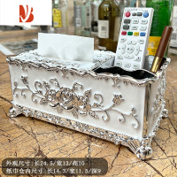 三维工匠纸巾盒客厅欧式多创意茶几遥控器收纳盒亚克力2023新款抽纸盒 新款多功能银白