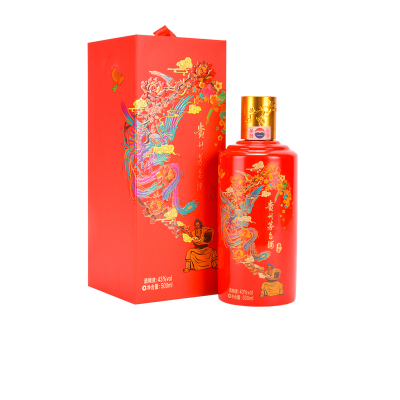[中富酒行]贵州茅台酒 43度喜宴(中国红) 500ml 单瓶装