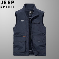 JEEP SPIRIT 春秋季立领新款网眼多口袋马甲工装外套 HL7289