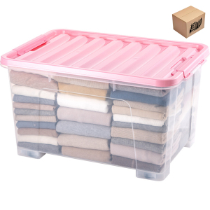 植巾 SDX500 129L 76.5*53.5*43 CM 塑料储物箱/收纳箱 (计价单位:个) 透明色粉盖