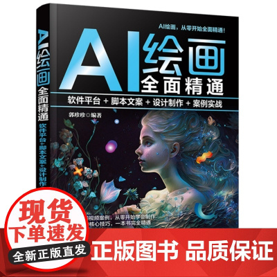 正版新书 AI绘画全面精通 软件平台+脚本文案+设计制作+案例实战 清华大学出版社 郭珍珍 图像处理软件