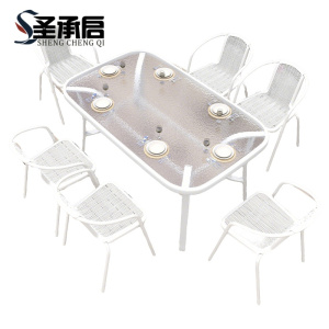圣承启 露天桌椅 120cm+6椅 套