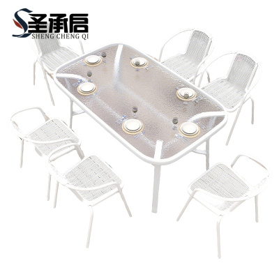 圣承启 露天桌椅 120cm+6椅 套