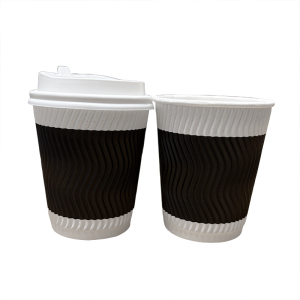 优诗提念YSTN-ZB010一次性咖啡瓦楞纸杯带盖100.00 个/箱 (计价单位:箱)黑色