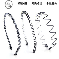 JiMi男士发箍潮男隐形背头防滑波浪头箍运动潮流简约女士洗脸发卡头带