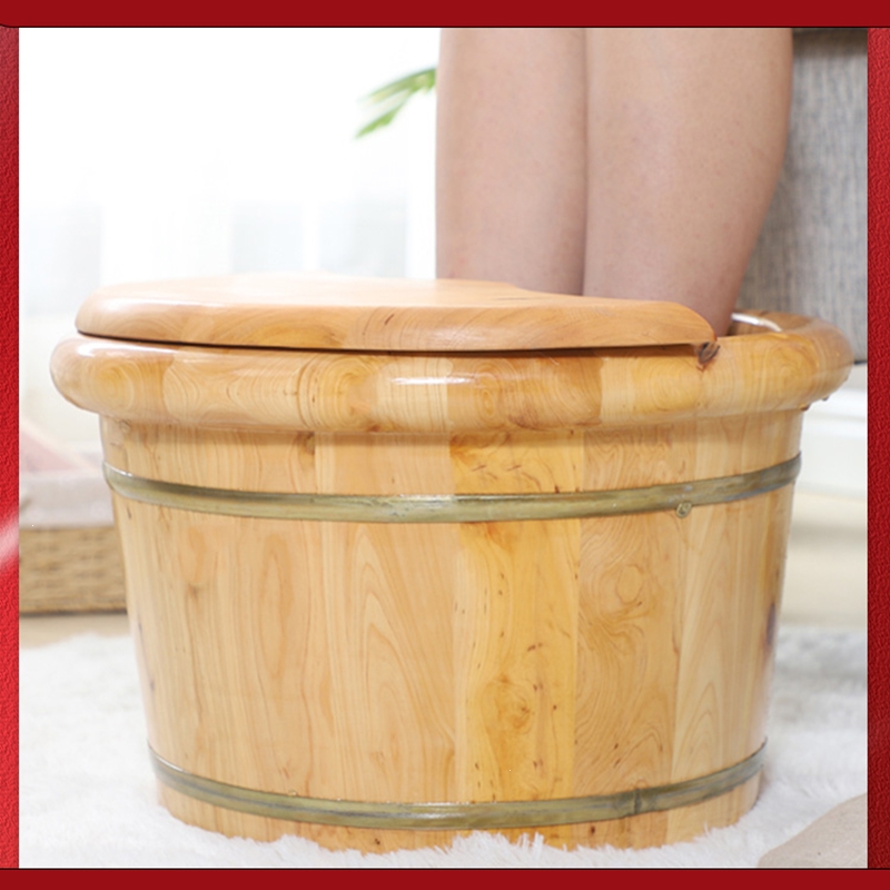 古达木足浴桶泡脚木桶保温洗脚盆家用洗足盆木泡脚桶木质木头盆