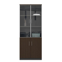 臻远 ZY-W-0804文件柜木质储物柜资料柜老板桌大班台配套书柜 玻璃二门