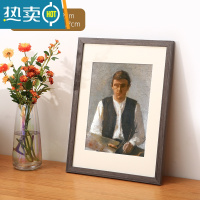 敬平实木相框挂墙装裱4k开8K拼图照片海报a4A3原木画框木质大尺寸外框 黑木纹 4开挂墙[内径38.2*53.2cm]