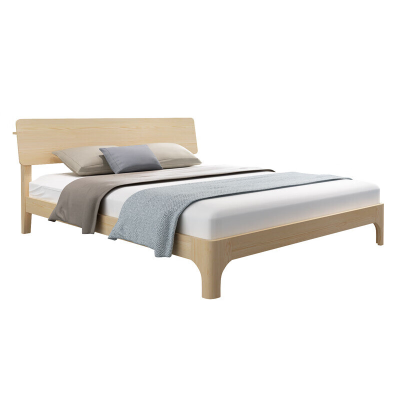 臻远北欧实木床ZY-ST-G141300*1500*2000原木色