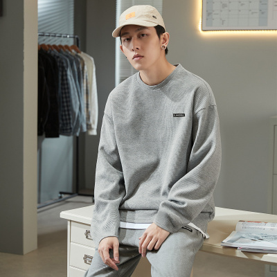 [1折价36.9元,叠加优惠券]唐狮 男T恤长袖圆领小标长袖T恤长袖T恤男男士长袖T恤上衣男式T恤