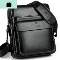 男士皮软单肩包多隔层韩版背包头层牛皮新款商务休闲男包斜挎包NEW LAKE男士斜挎包