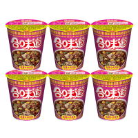 日清 合味道方便面 麻辣牛肉味76g/杯 6杯装 杯面速食方便面网红泡面桶面