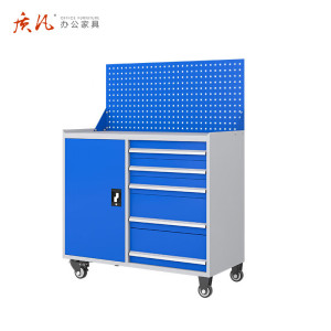 苏宁 质凡 工厂车间置物柜左五抽工具柜灰蓝色/ZF-GJG007/1070*515*1330mm