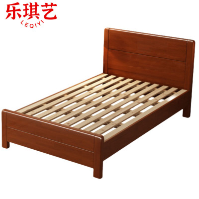 乐琪艺 实木单人床 海棠色 2000*1800*950mm 张