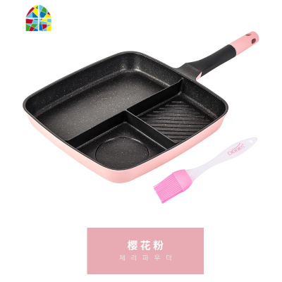 韩国煎锅早餐锅三合一多功能牛排煎蛋不粘锅平底锅 FENGHOU 24cm粉汤锅+送蒸架