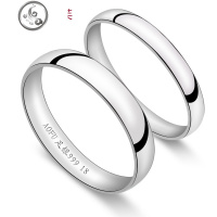 999纯银情侣戒指女男光面对戒足银闭口一对简约时尚生日 JiMi