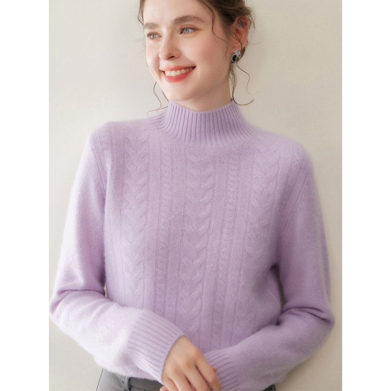 半高领羊绒衫女秋冬新款气质上衣内搭羊绒针织衫打底毛衣厚款纯色