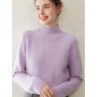 半高领羊绒衫女秋冬新款气质上衣内搭羊绒针织衫打底毛衣厚款纯色