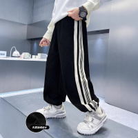 男童裤子秋冬款加绒新款加厚冬装大童儿童一体绒运动休闲裤潮