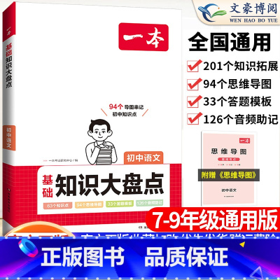 初中语文知识大盘点 初中通用 [正版]初中语文阅读答题方法100问语文阅读理解答题模板技巧七八九年级语文教辅书全国版初一
