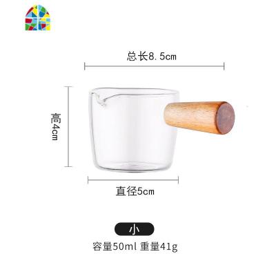 高硼硅耐热玻璃把手奶锅 日式小锅沙拉碗 迷你婴儿辅食锅煮面锅 FENGHOU 迷你调料杯小号50ml