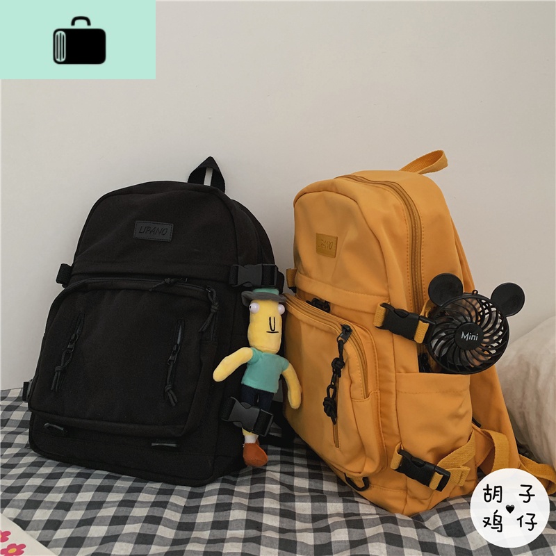 ins日系原宿街头机能工装双肩包男港风复古旅行背包少女学生书包NEW LAKE