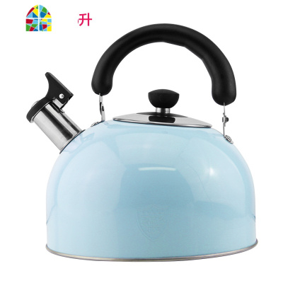 304不锈钢烧水壶燃气煤气电磁炉热水壶自动鸣笛大容量开水壶 FENGHOU 圆形柄-绿色5升