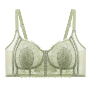 性感大码内衣女大胸显小防下垂软钢圈引力支撑夏季超薄文胸罩