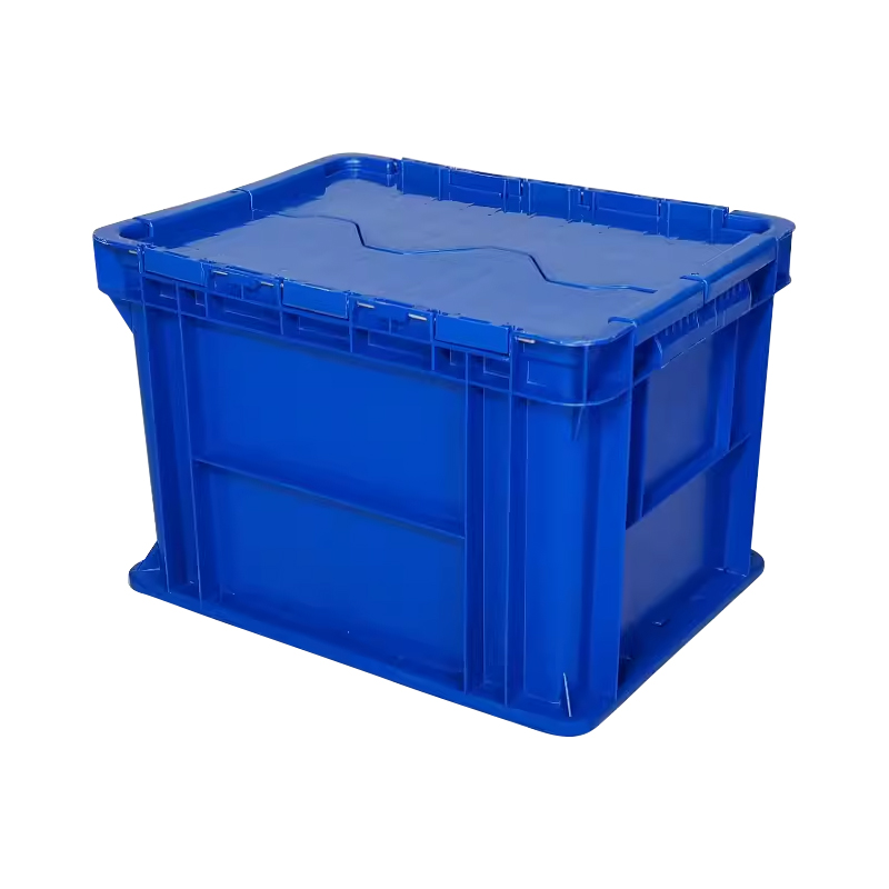 臻远ZY-SNXD-135斜插翻盖物流箱收纳周转箱带盖子 3号箱蓝色