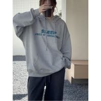 加绒连帽卫衣女秋冬新款宽松字母印花韩版时尚学生长袖上衣潮