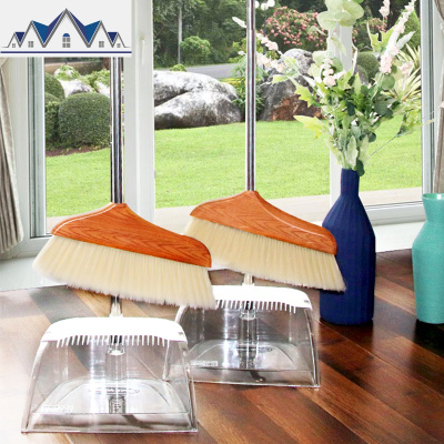 扫把簸箕套装组合家用网红不粘头发仿猪鬃毛水晶扫地扫帚笤帚捎把 三维工匠