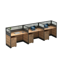 中豫鑫泽 ZYXZ5031828 屏风办公桌职员工位卡座 直排三人位含柜