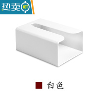 敬平壁挂厨房纸巾架纸巾盒免打孔纸架家用餐巾纸创意挂架橱柜门抽纸盒 白色